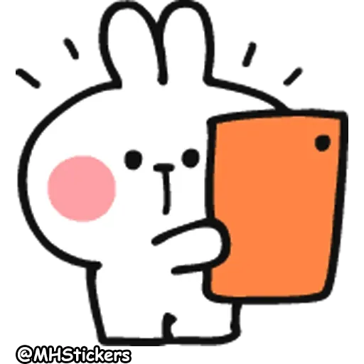 Spoiled Rabbit Doodles Emoji - Sticker 5