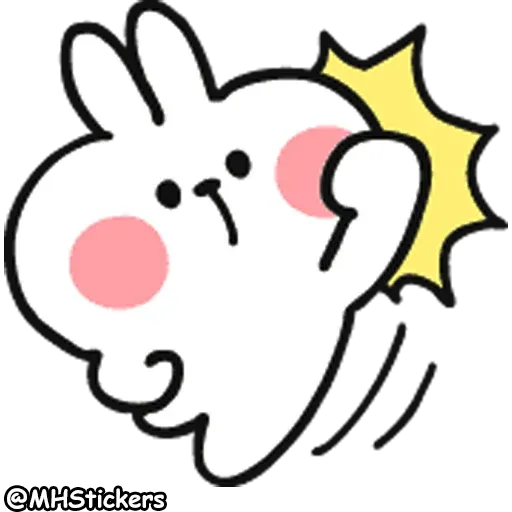 Spoiled Rabbit Doodles Emoji - Sticker 6