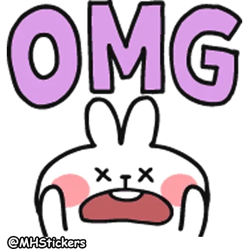 Spoiled Rabbit Doodles Emoji - Sticker 8
