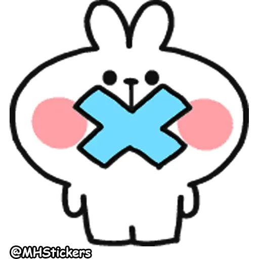 Spoiled Rabbit Doodles Emoji - Sticker 7