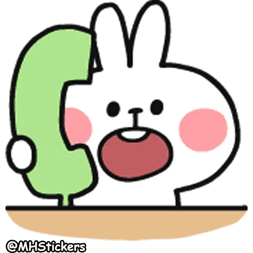 Spoiled Rabbit Doodles Emoji - Sticker 2