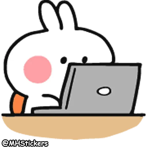 Spoiled Rabbit Doodles Emoji - Sticker 4